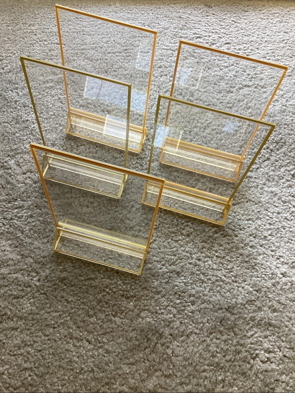 Set of 5 (5x7) Gold Photo/Display Frames - Can be used for Wedding